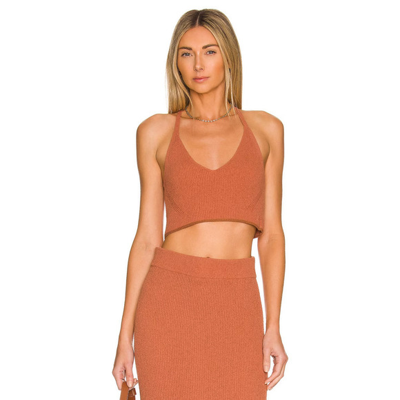 NWT Rag & Bone Soleil Rib Bra Top Stretch Womens Pale Copper Size Medium - Picture 1 of 6